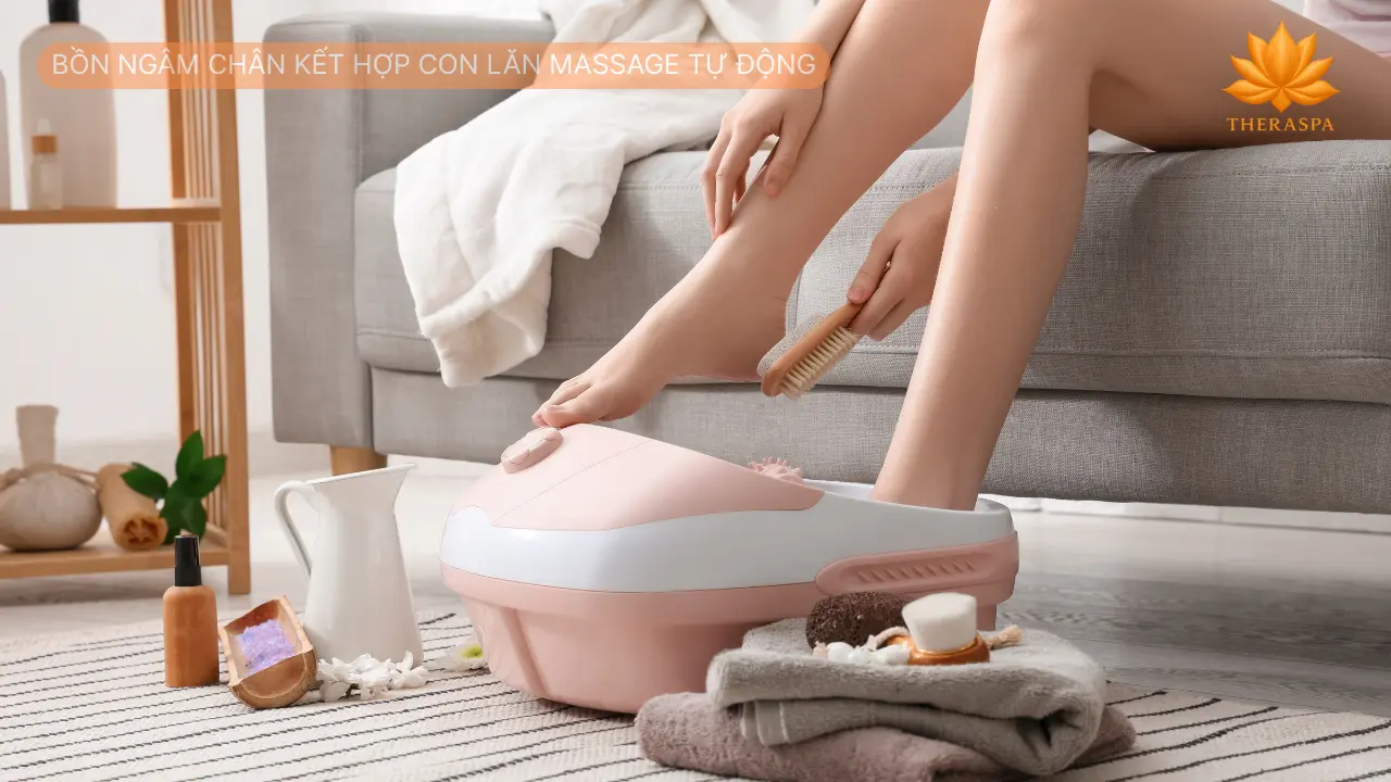 Bồn ngâm chân kết hợp con lăn massage tự động