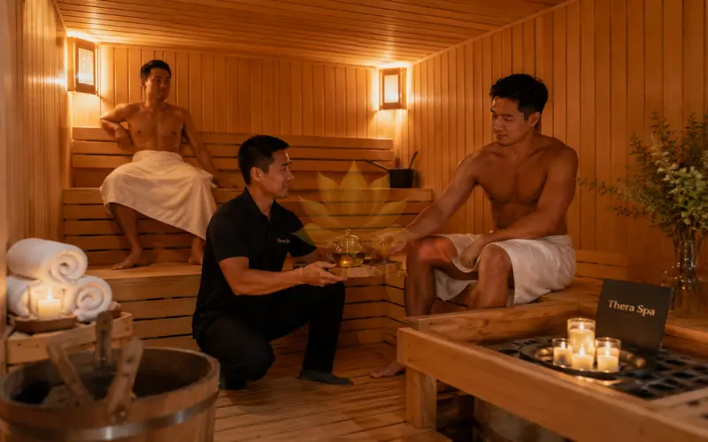 Đào thải độc tố và giãn cơ tại cơ sở massage xông hơi nam gần đây
