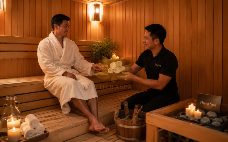 Đặt lịch ngay tại Thera Spa - Quán massage xông hơi nam gần đây