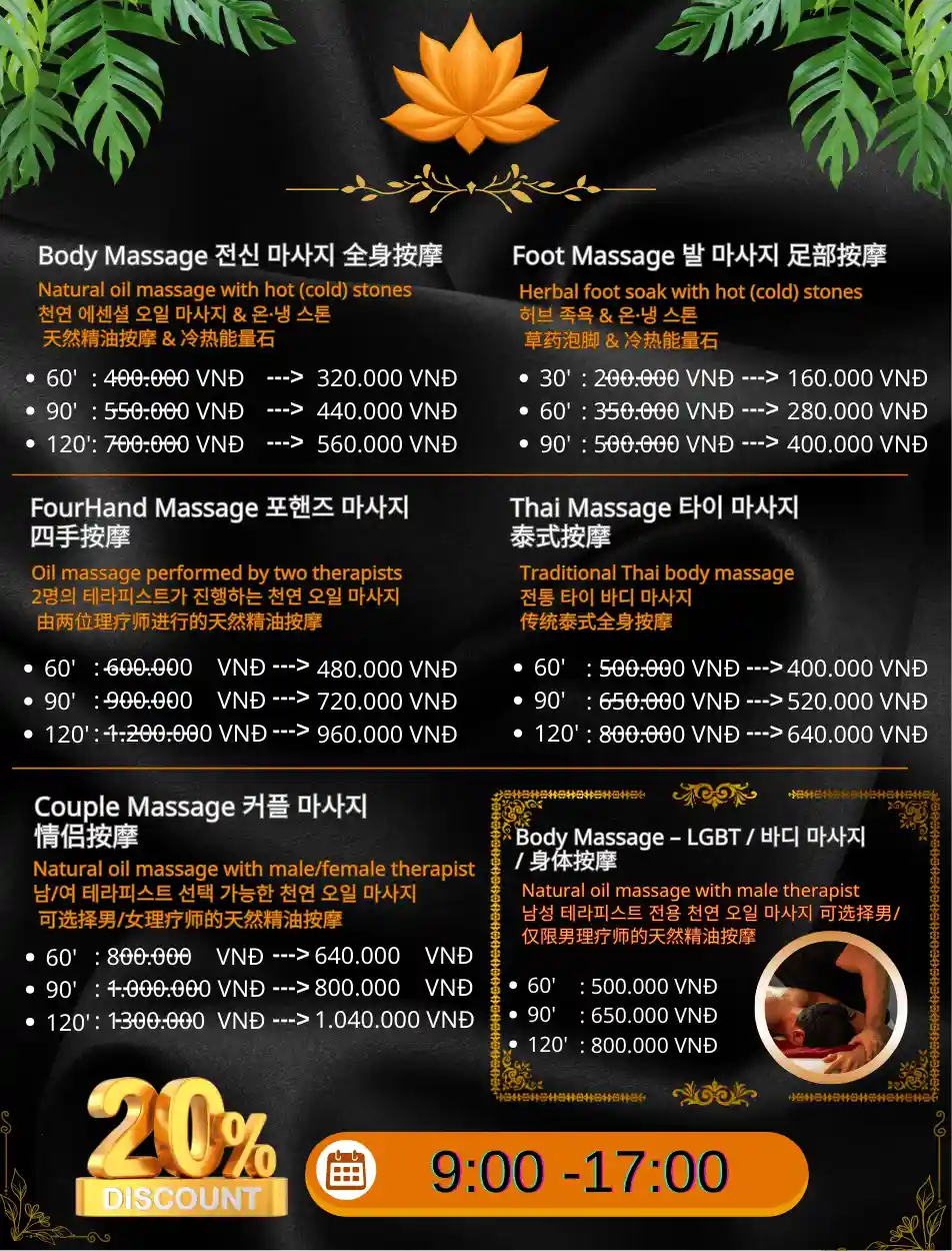 menu thera spa web